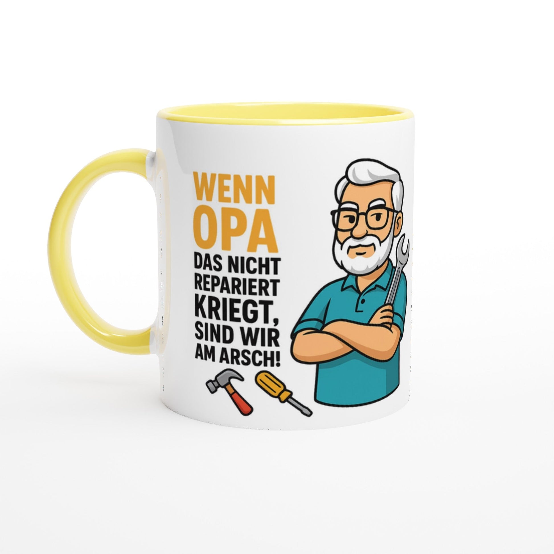 Lustige Opa Handwerker Tasse – "Wenn Opa das nicht repariert kriegt..." | Geschenk für Großvater - Tassenworte