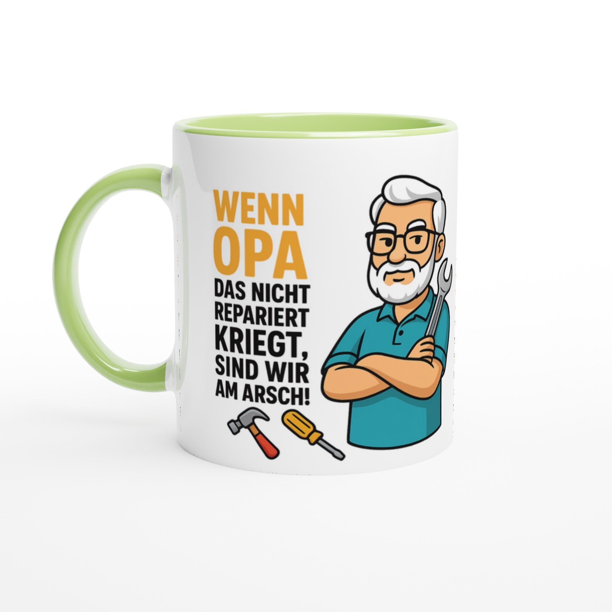 Lustige Opa Handwerker Tasse – "Wenn Opa das nicht repariert kriegt..." | Geschenk für Großvater - Tassenworte