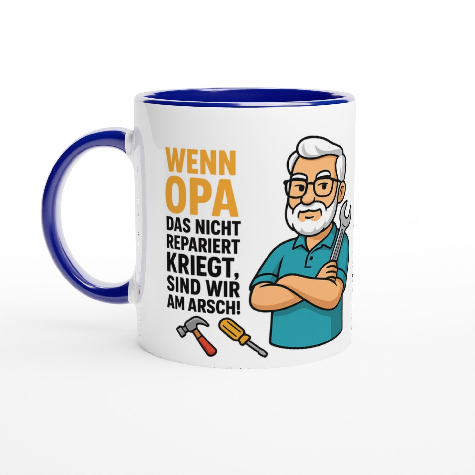 Lustige Opa Handwerker Tasse – "Wenn Opa das nicht repariert kriegt..." | Geschenk für Großvater - Tassenworte