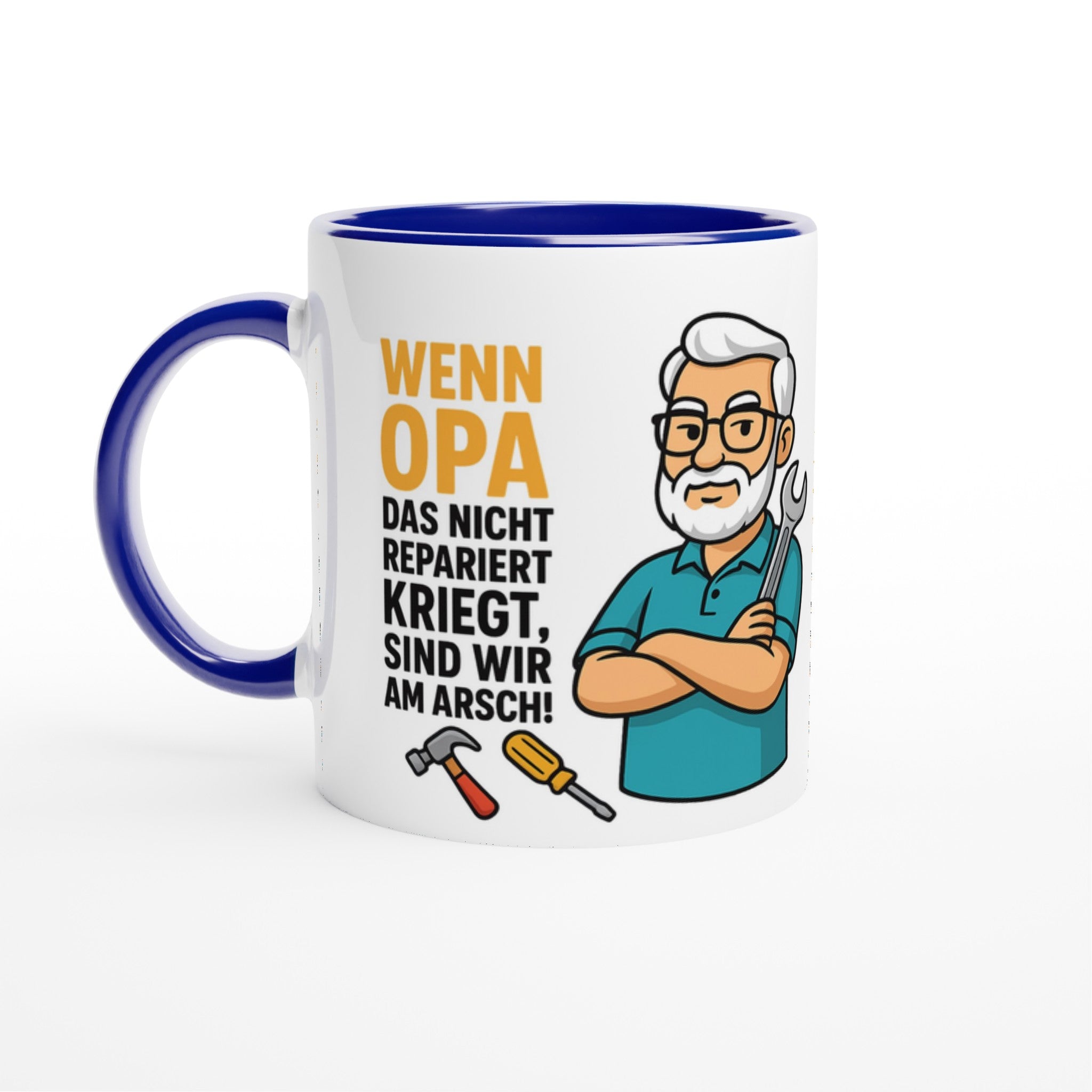 Lustige Opa Handwerker Tasse – "Wenn Opa das nicht repariert kriegt..." | Geschenk für Großvater - Tassenworte