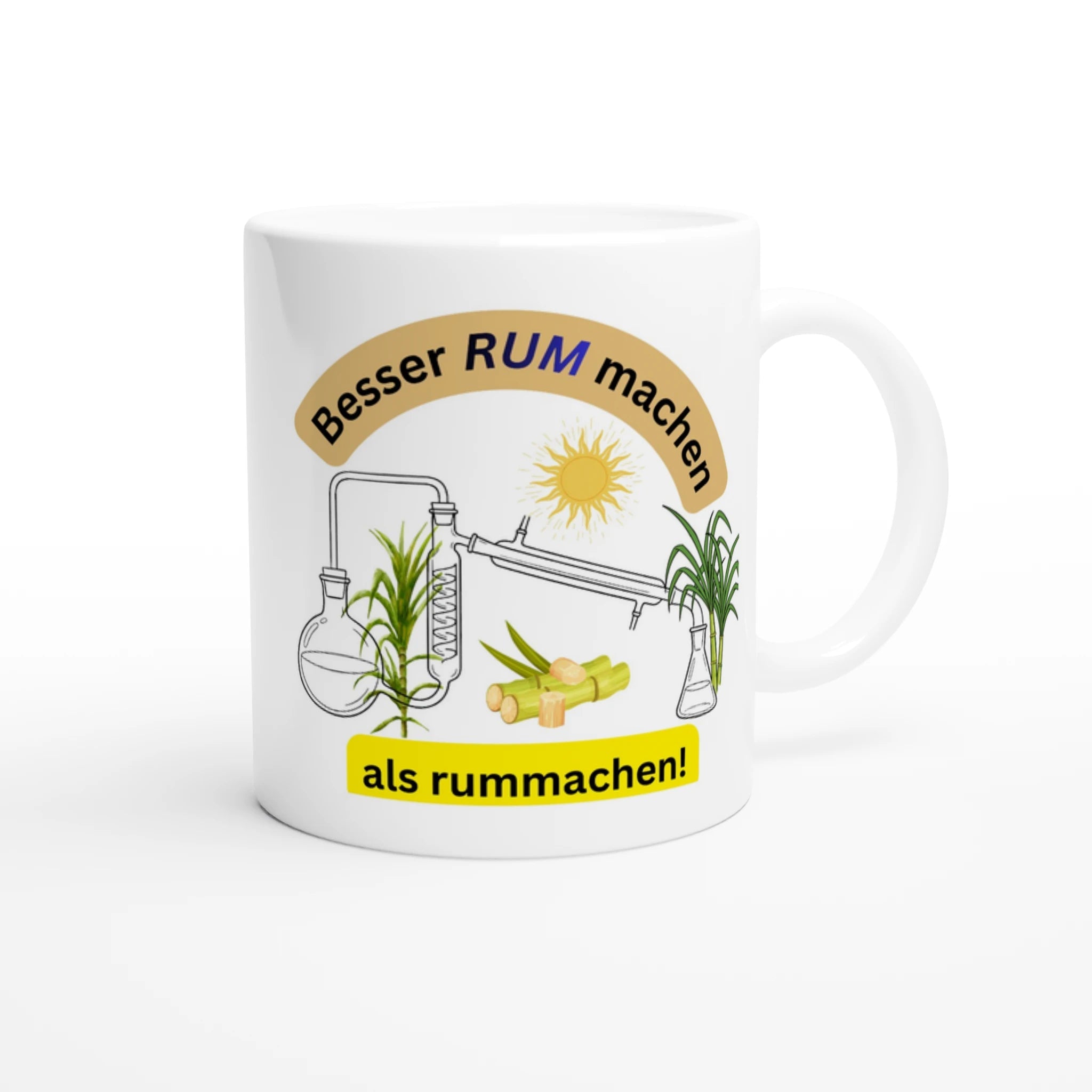 Lustige Rum - Tasse: „Besser RUM machen als rummachen“ – Geschenk für Rumliebhaber & Hobby - Destillateure | Tassenworte - Tassenworte