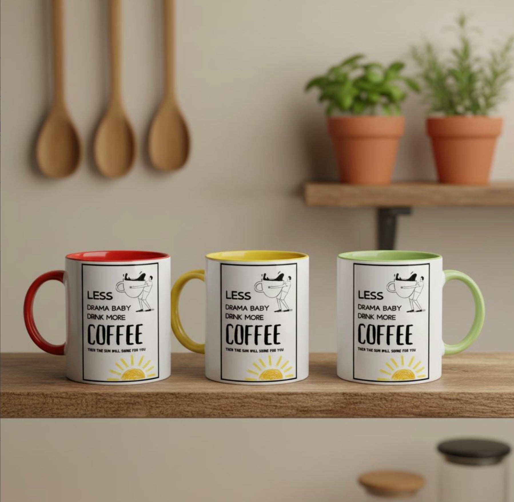 Lustige Spruchtasse „Less Drama Baby“ | Lustige Motivation für den Familienalltag und fürs Büro | Tassenworte - Tassenworte