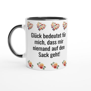 Lustige Tasse „Glück bedeutet für mich, dass mir niemand auf den Sack geht.“ – Kaffee - oder Tee - Tasse 325ml mit Spruch | Tassenworte - Tassenworte