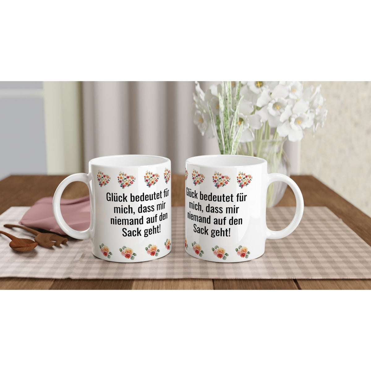 Lustige Tasse „Glück bedeutet für mich, dass mir niemand auf den Sack geht.“ – Kaffee - oder Tee - Tasse 325ml mit Spruch | Tassenworte - Tassenworte
