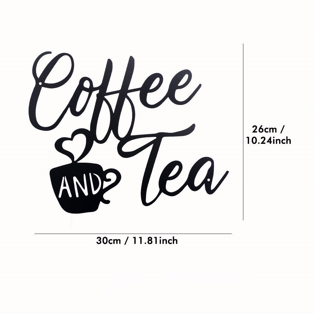 Metal Coffee & Tea Wall Hanging - Tassenworte