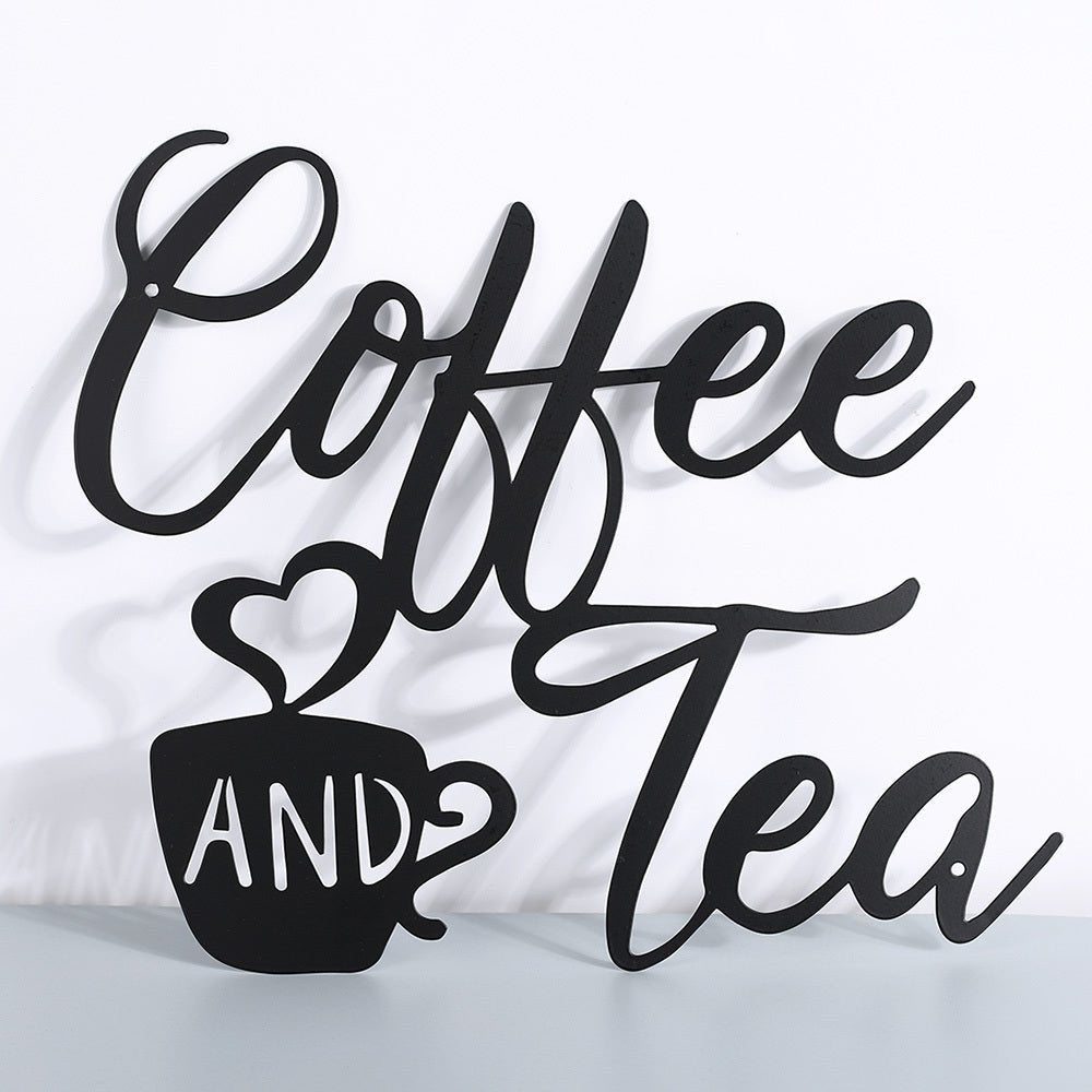 Metal Coffee & Tea Wall Hanging - Tassenworte