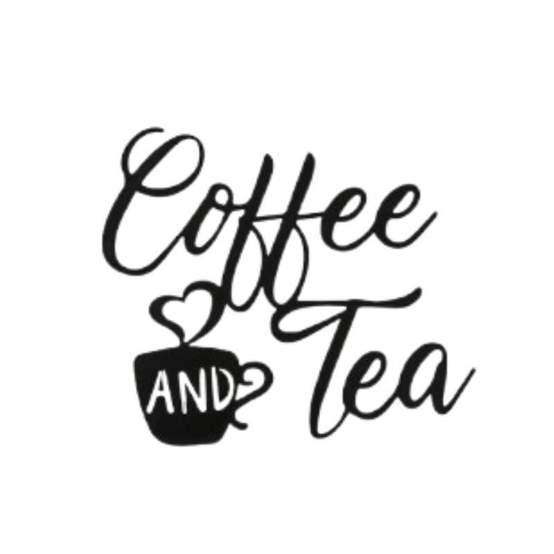 Metal Coffee & Tea Wall Hanging - Tassenworte
