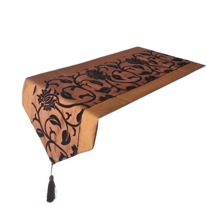 Modern Silk Coffee Table Runner - Tassenworte