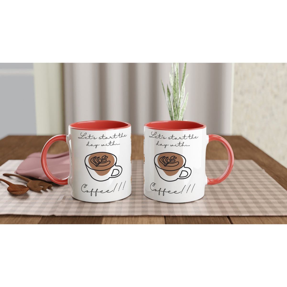 Motivtasse für Kaffeeliebhaber | Let‘s start the day with coffee | Tassenworte - Tassenworte