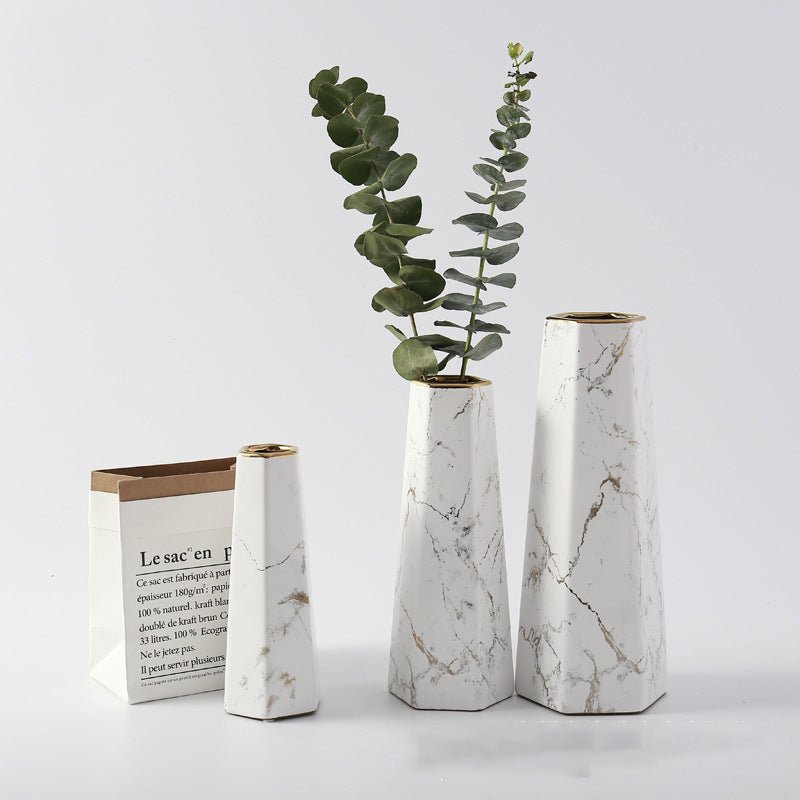 Nordic Marble Decorative Vase - Tassenworte