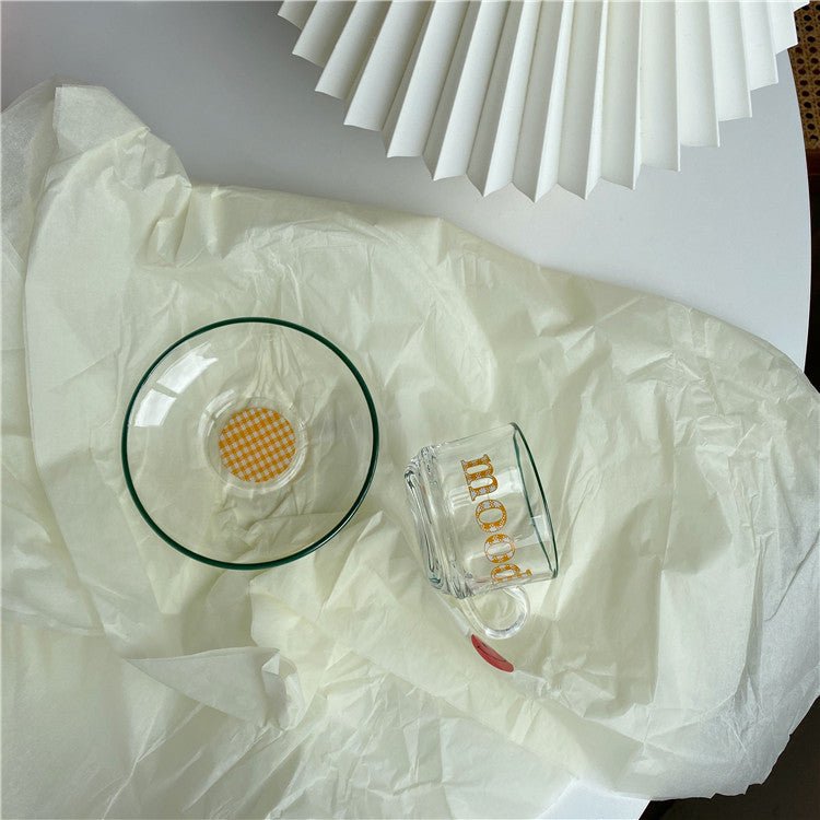 Retro Glass Coffee Cup & Saucer - Tassenworte