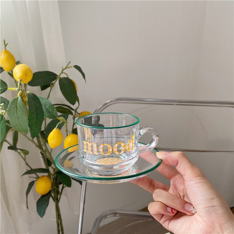 Retro Glass Coffee Cup & Saucer - Tassenworte