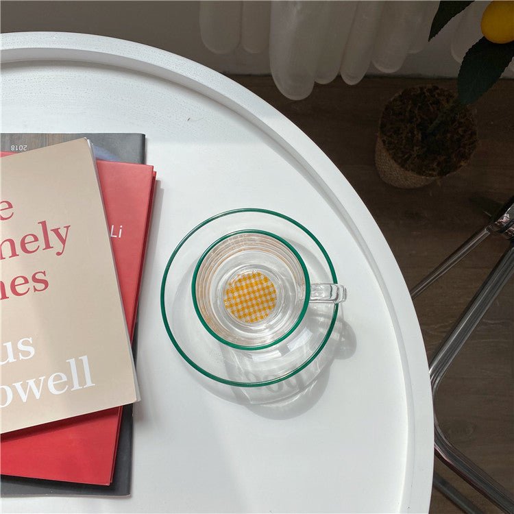 Retro Glass Coffee Cup & Saucer - Tassenworte