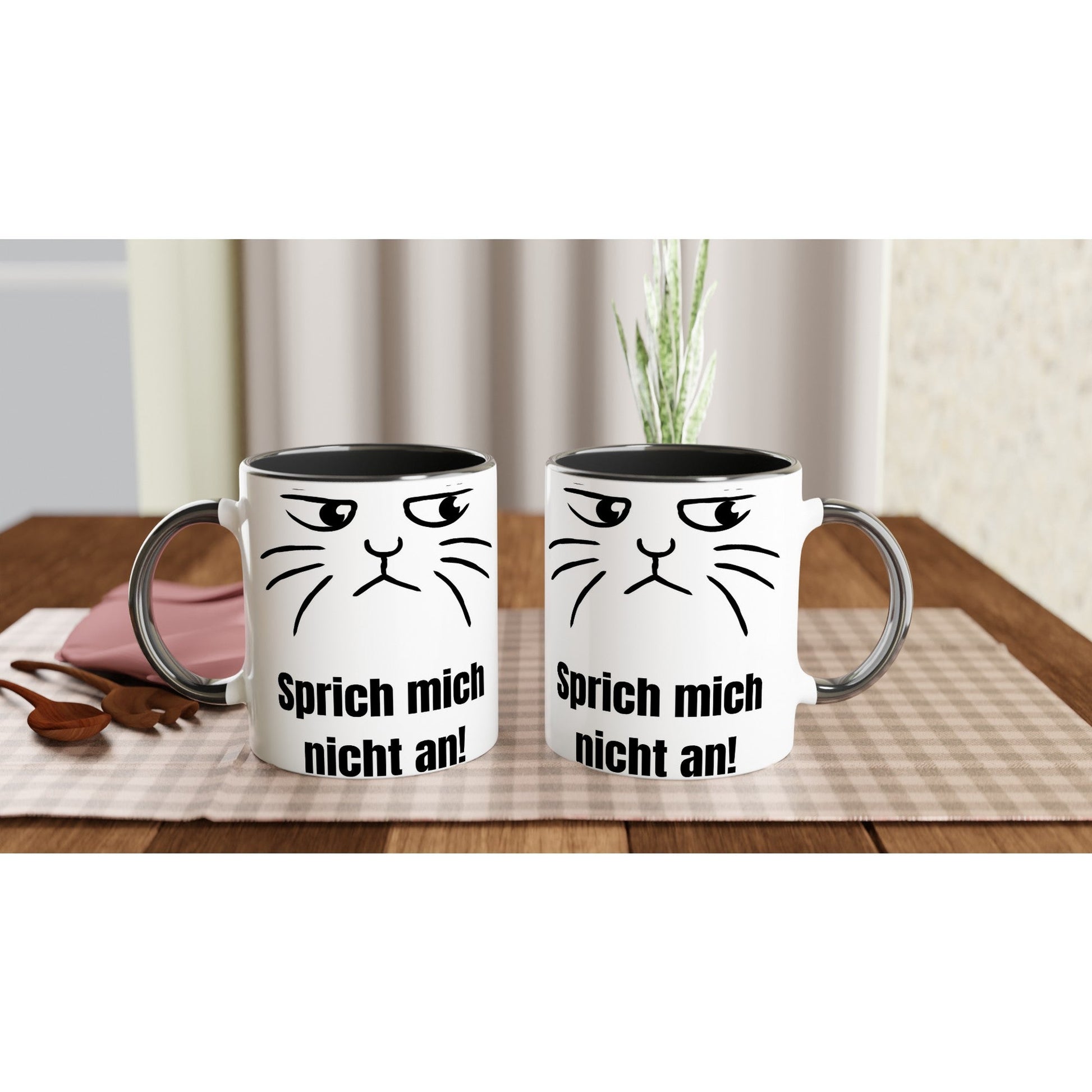 Sprich mich nicht an! – Lustige Katzentasse für Morgenmuffel & Kaffeeliebhaber - Tassenworte