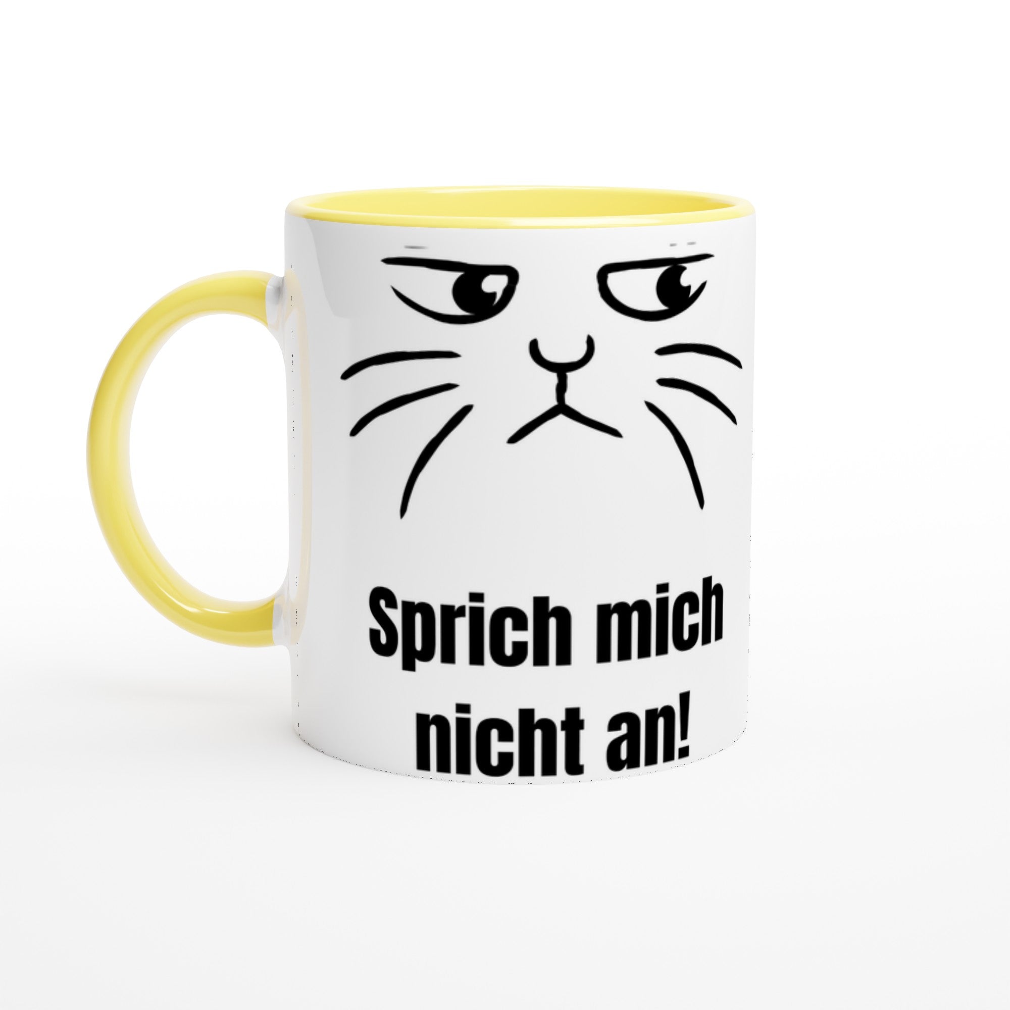 Sprich mich nicht an! – Lustige Katzentasse für Morgenmuffel & Kaffeeliebhaber - Tassenworte