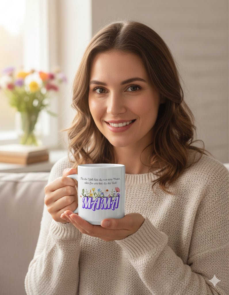 Tasse | Geschenk für Mama | "Du bist die Welt!" 🌸 | Tassenworte - Tassenworte