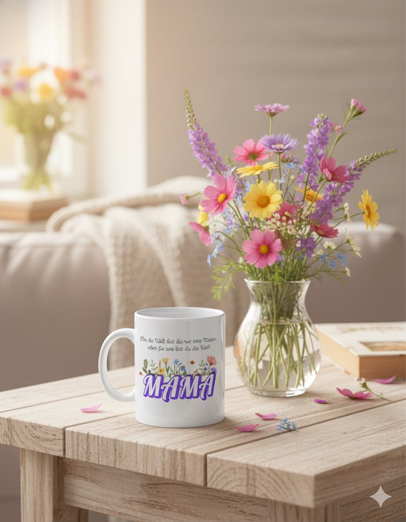 Tasse | Geschenk für Mama | "Du bist die Welt!" 🌸 | Tassenworte - Tassenworte