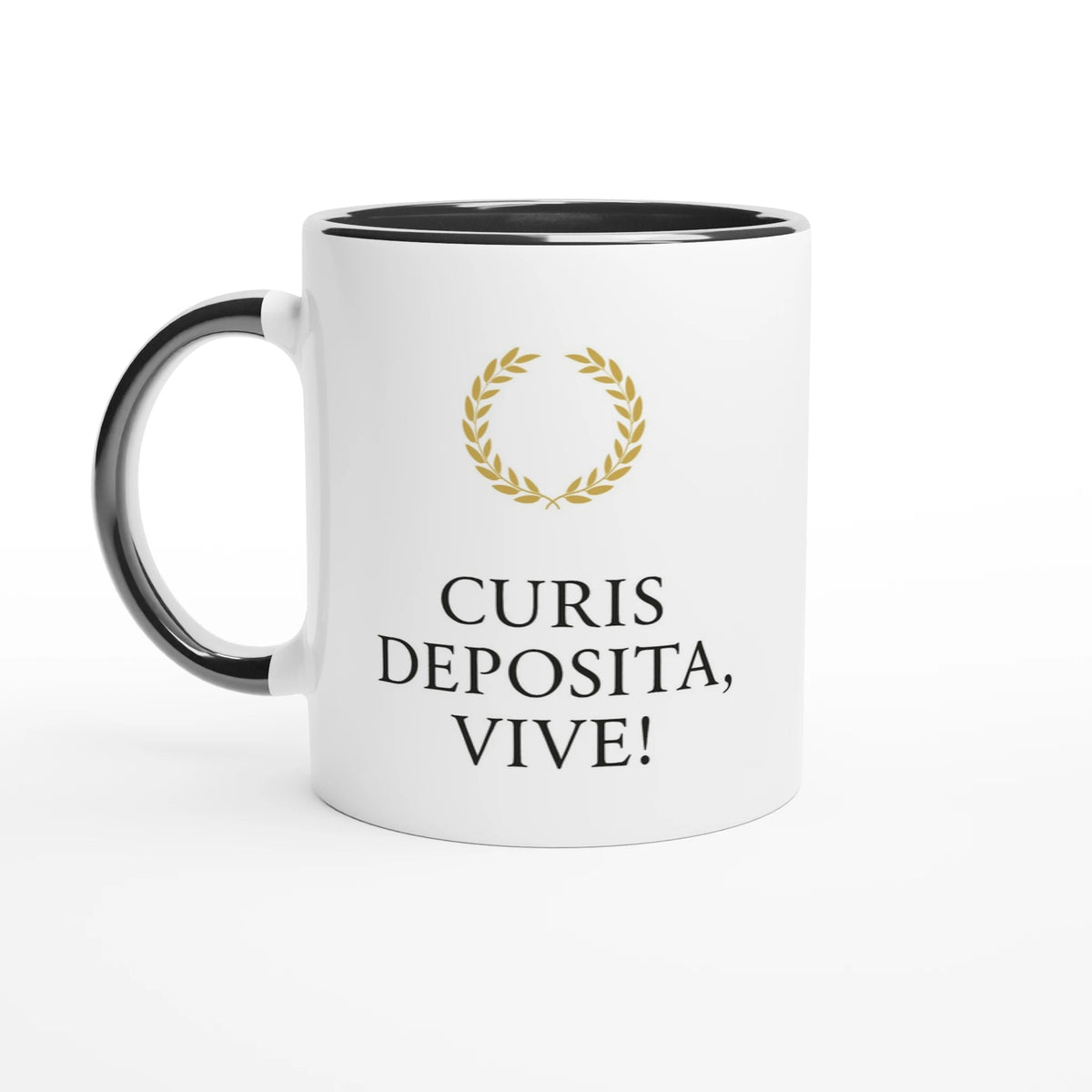 Tasse „Leg die Sorgen ab, lebe!“ – Minimalistisch | Latein „Curis deposita, vive!“ | Geschenk für Achtsamkeit & Selbstfürsorge - Tassenworte