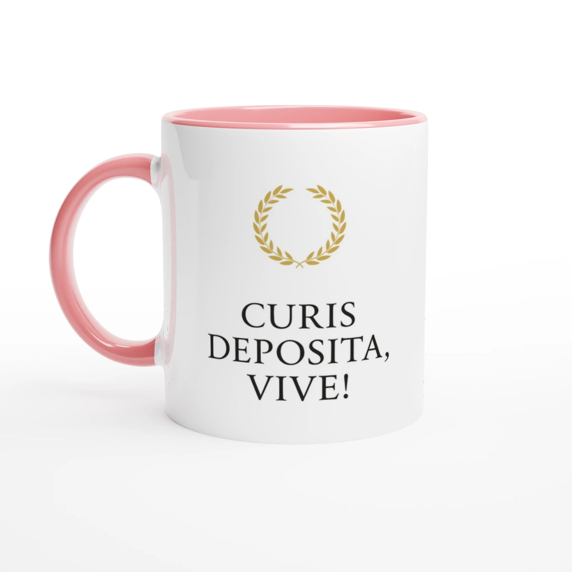 Tasse „Leg die Sorgen ab, lebe!“ – Minimalistisch | Latein „Curis deposita, vive!“ | Geschenk für Achtsamkeit & Selbstfürsorge - Tassenworte