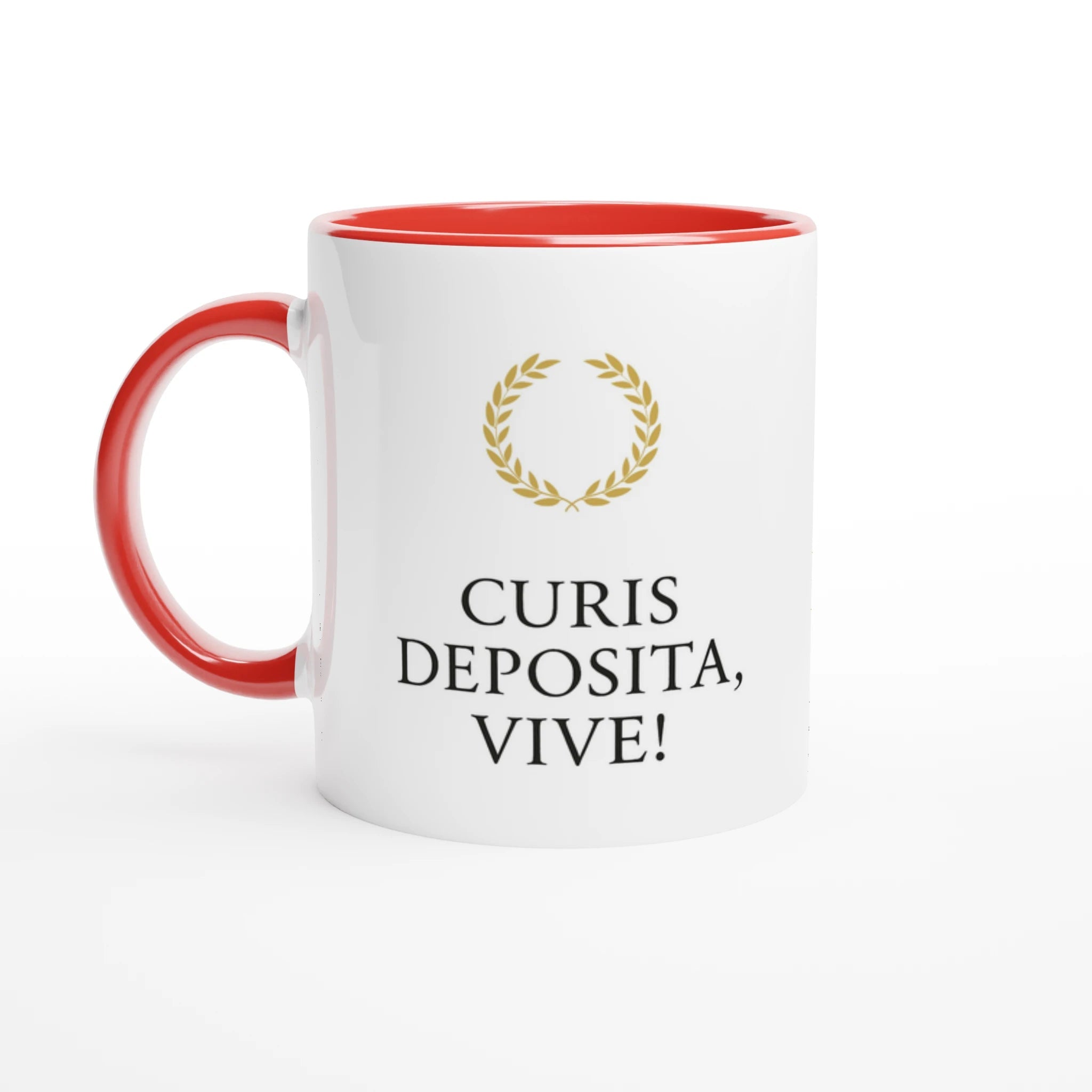 Tasse „Leg die Sorgen ab, lebe!“ – Minimalistisch | Latein „Curis deposita, vive!“ | Geschenk für Achtsamkeit & Selbstfürsorge - Tassenworte