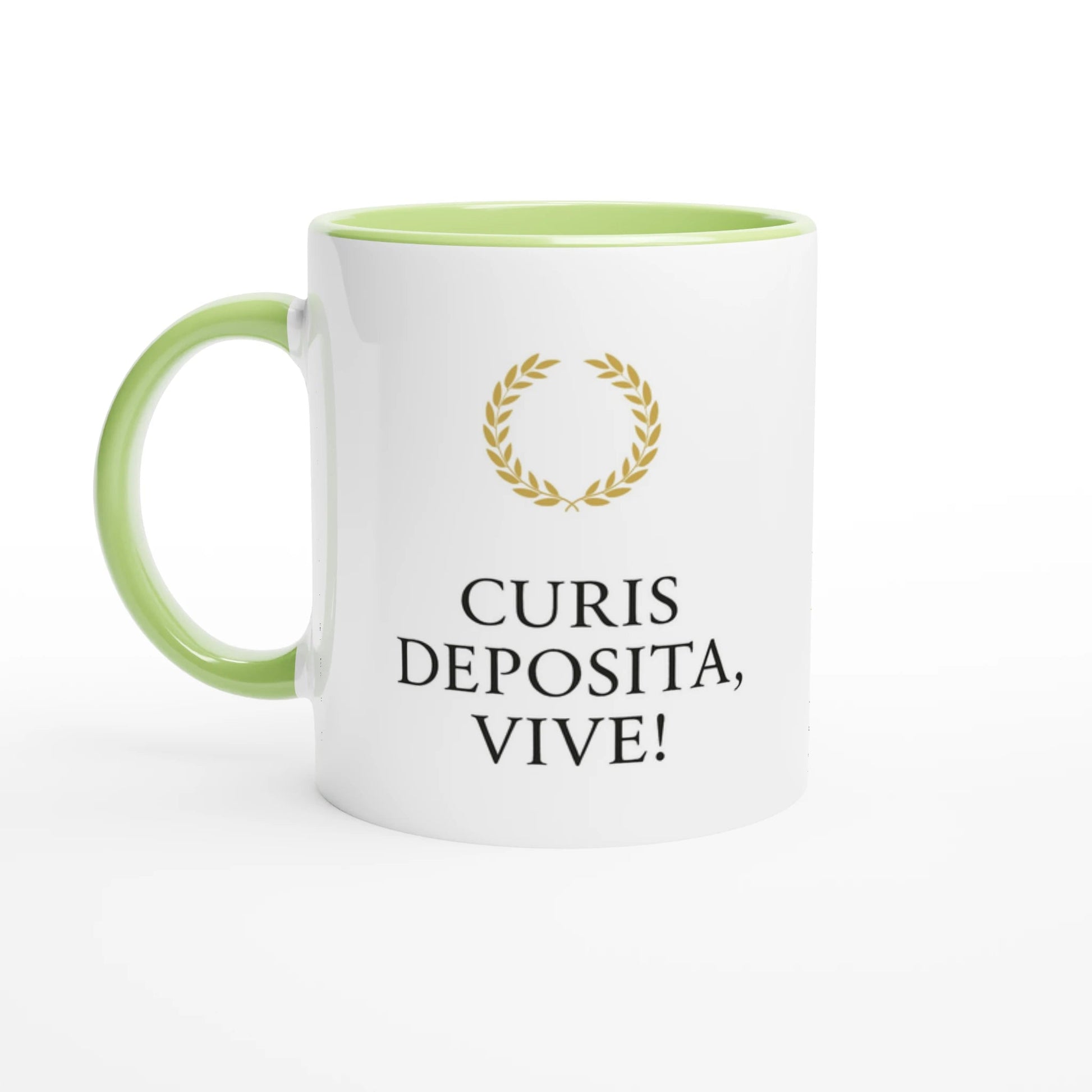 Tasse „Leg die Sorgen ab, lebe!“ – Minimalistisch | Latein „Curis deposita, vive!“ | Geschenk für Achtsamkeit & Selbstfürsorge - Tassenworte