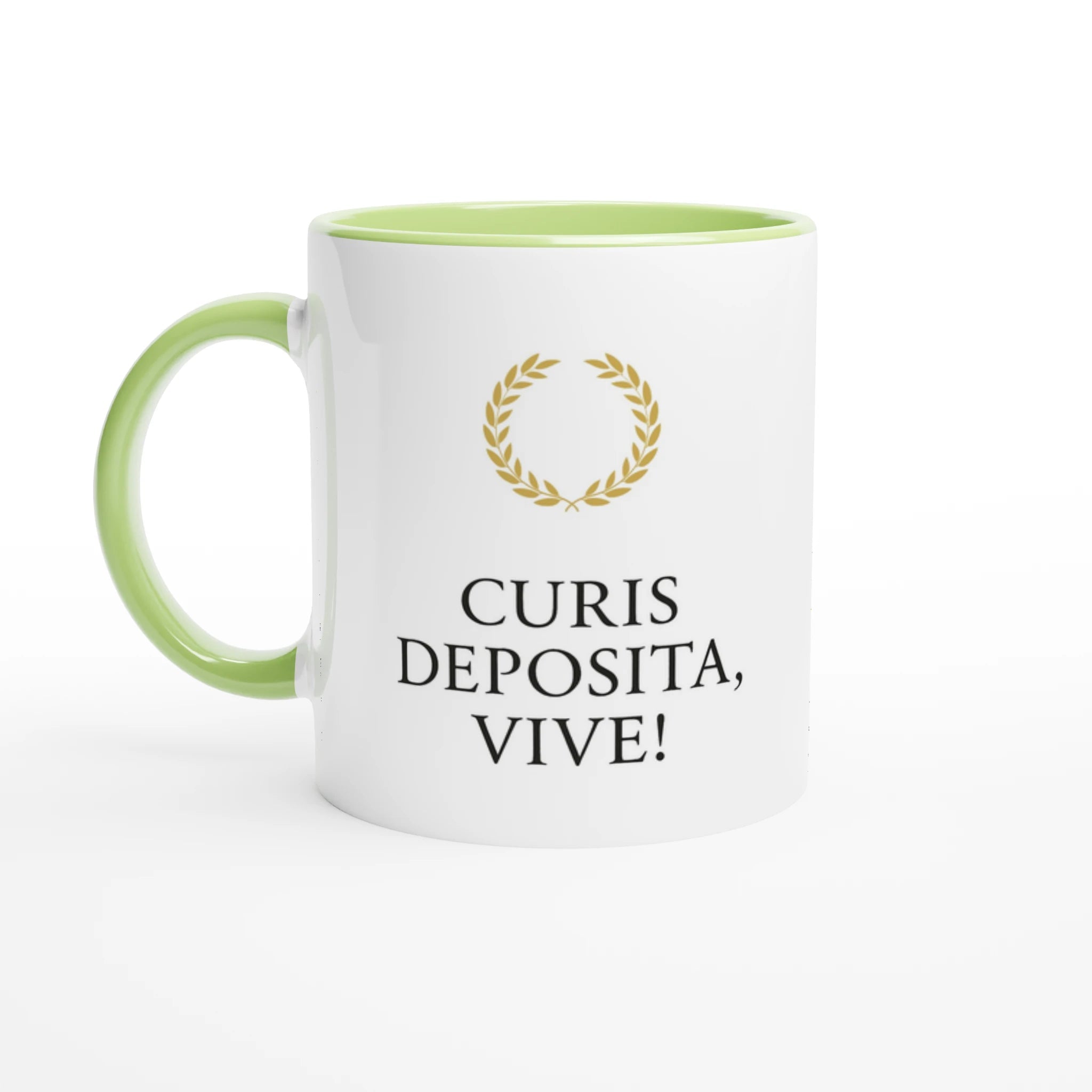 Tasse „Leg die Sorgen ab, lebe!“ – Minimalistisch | Latein „Curis deposita, vive!“ | Geschenk für Achtsamkeit & Selbstfürsorge - Tassenworte