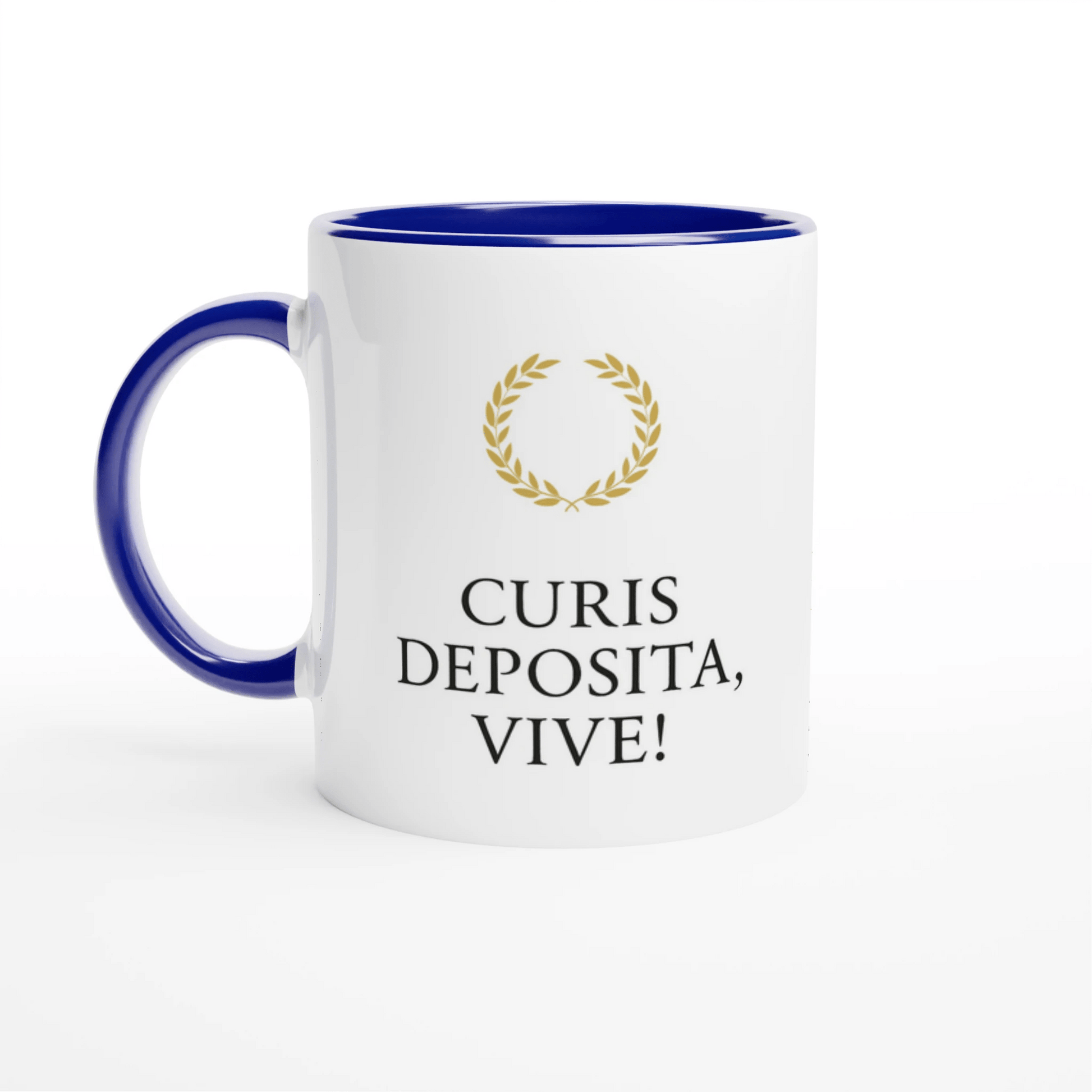 Tasse „Leg die Sorgen ab, lebe!“ – Minimalistisch | Latein „Curis deposita, vive!“ | Geschenk für Achtsamkeit & Selbstfürsorge - Tassenworte