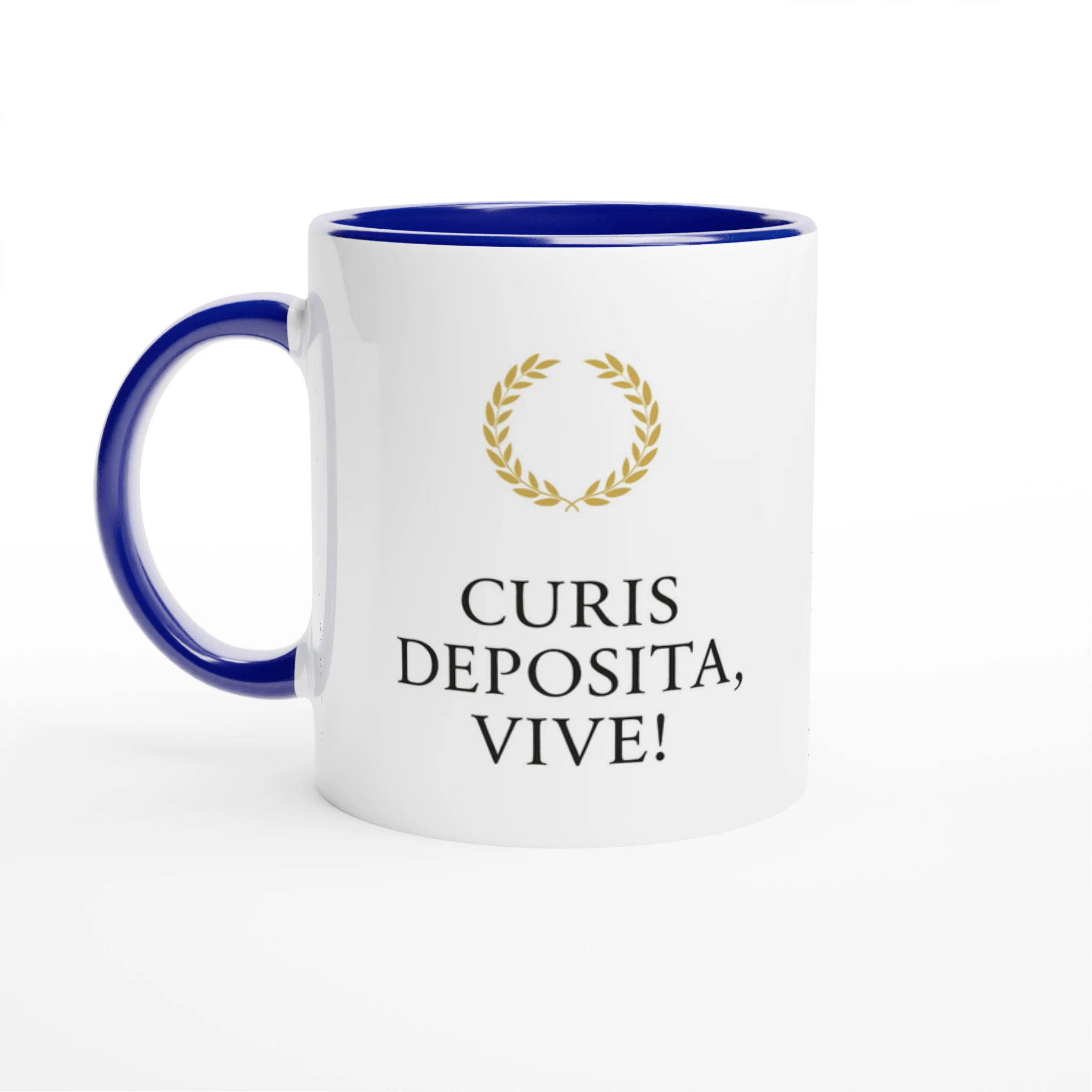 Tasse „Leg die Sorgen ab, lebe!“ – Minimalistisch | Latein „Curis deposita, vive!“ | Geschenk für Achtsamkeit & Selbstfürsorge - Tassenworte