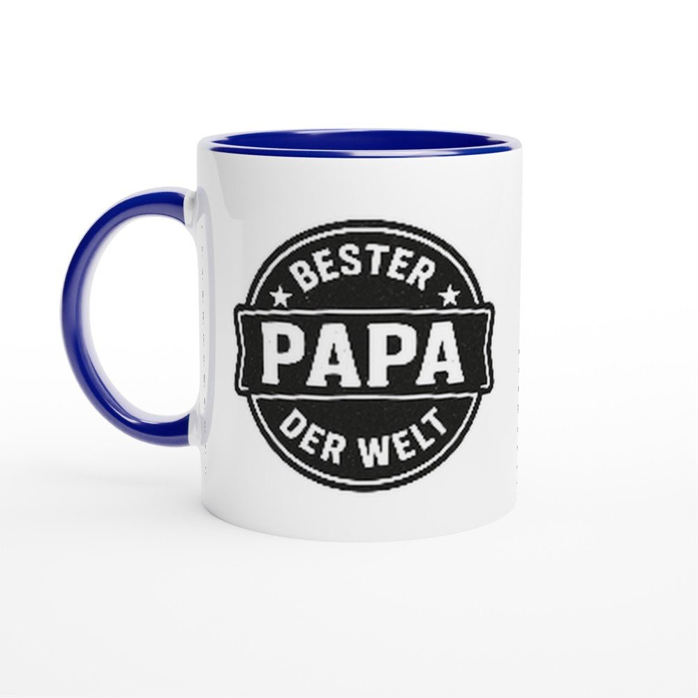 Tasse Retro Style Bester Papa der Welt | Keramik Tasse Kaffee Becher für Männer | Tassenworte - Tassenworte