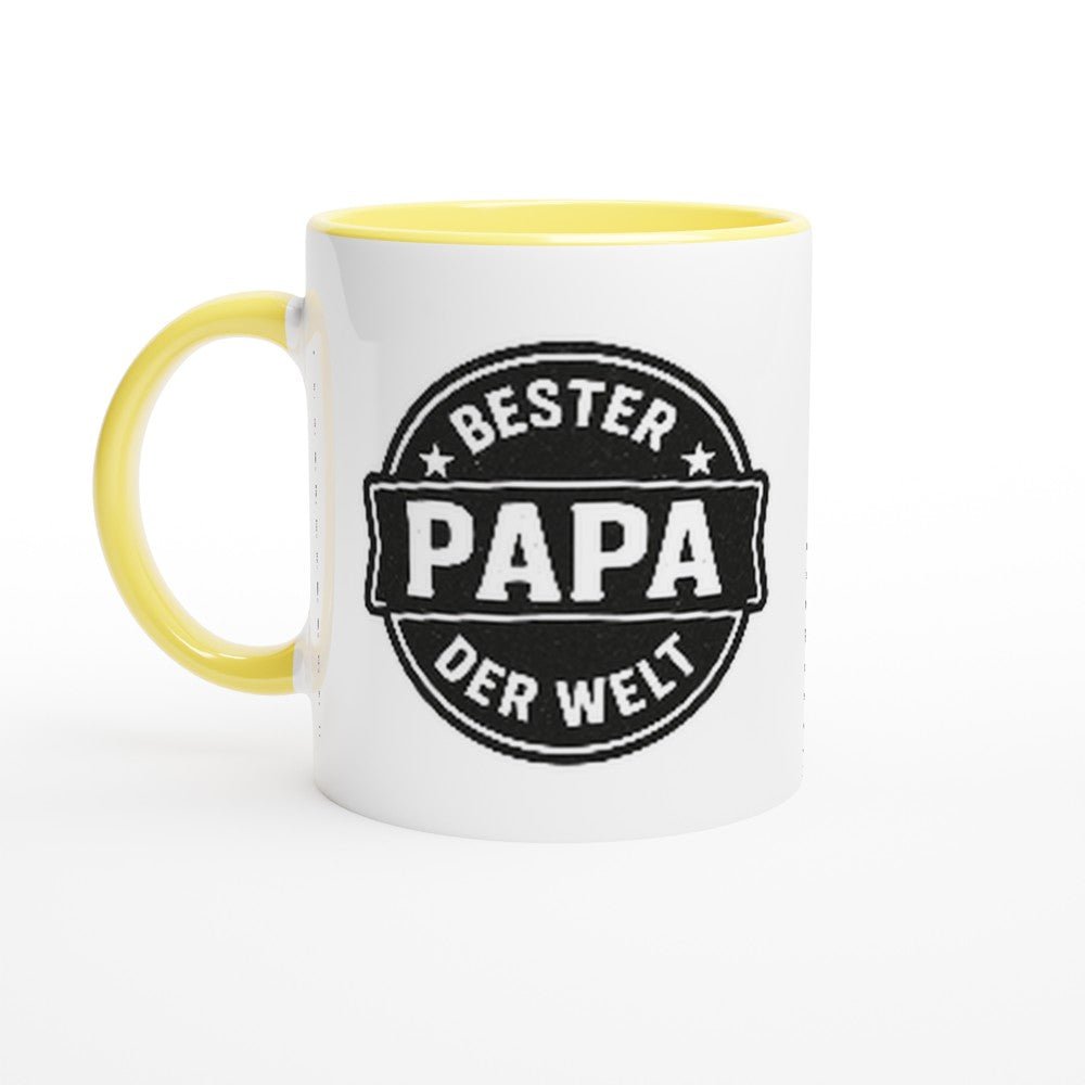 Tasse Retro Style Bester Papa der Welt | Keramik Tasse Kaffee Becher für Männer | Tassenworte - Tassenworte