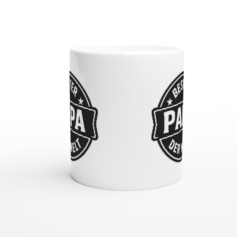 Tasse Retro Style Bester Papa der Welt | Keramik Tasse Kaffee Becher für Männer | Tassenworte - Tassenworte