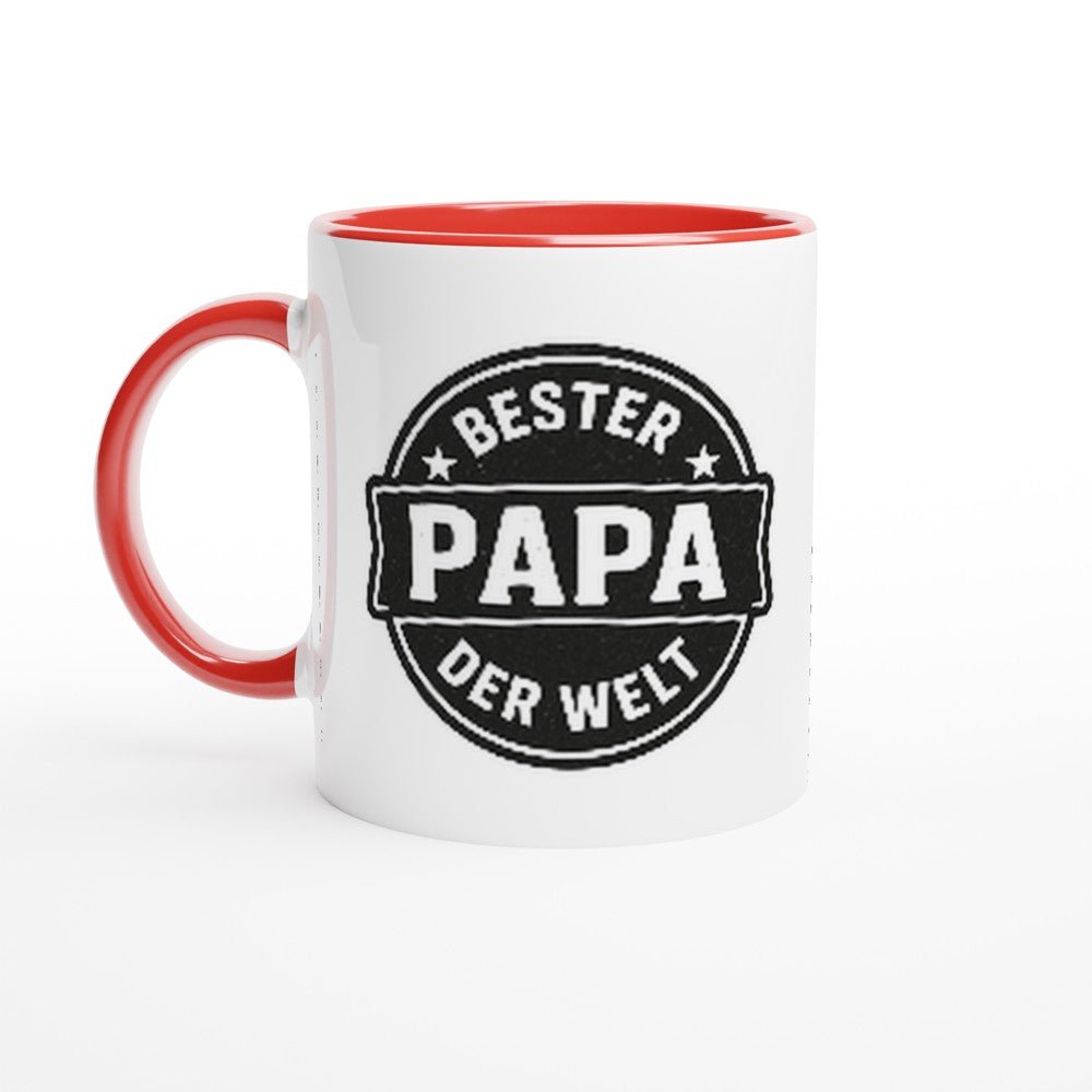 Tasse Retro Style Bester Papa der Welt | Keramik Tasse Kaffee Becher für Männer | Tassenworte - Tassenworte