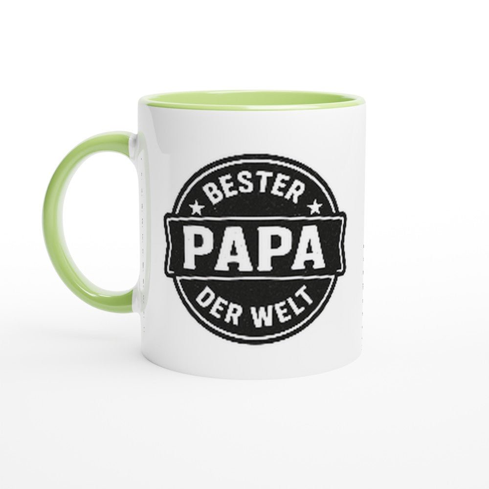 Tasse Retro Style Bester Papa der Welt | Keramik Tasse Kaffee Becher für Männer | Tassenworte - Tassenworte