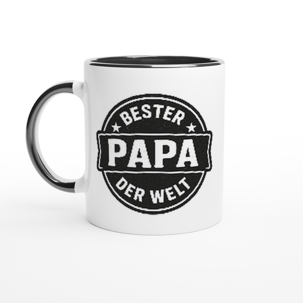 Tasse Retro Style Bester Papa der Welt | Keramik Tasse Kaffee Becher für Männer | Tassenworte - Tassenworte