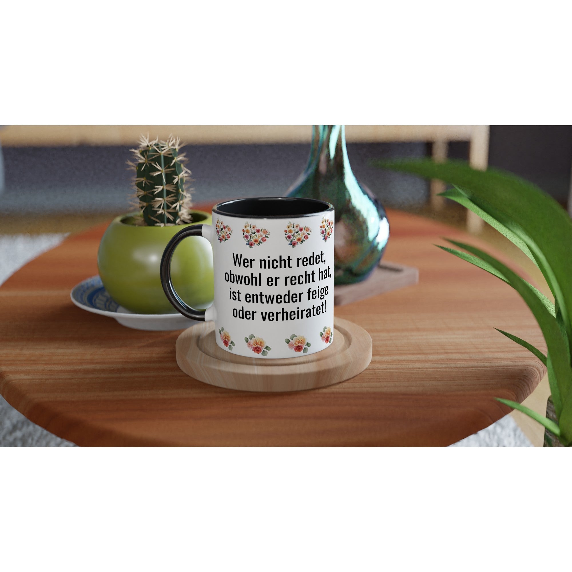Tasse Spruch „Wer nicht redet, obwohl er recht hat…“ | Lustige Kaffeetasse Geschenk | Humor Tasse Büro Ehe Hochzeit | Tassenworte - Tassenworte