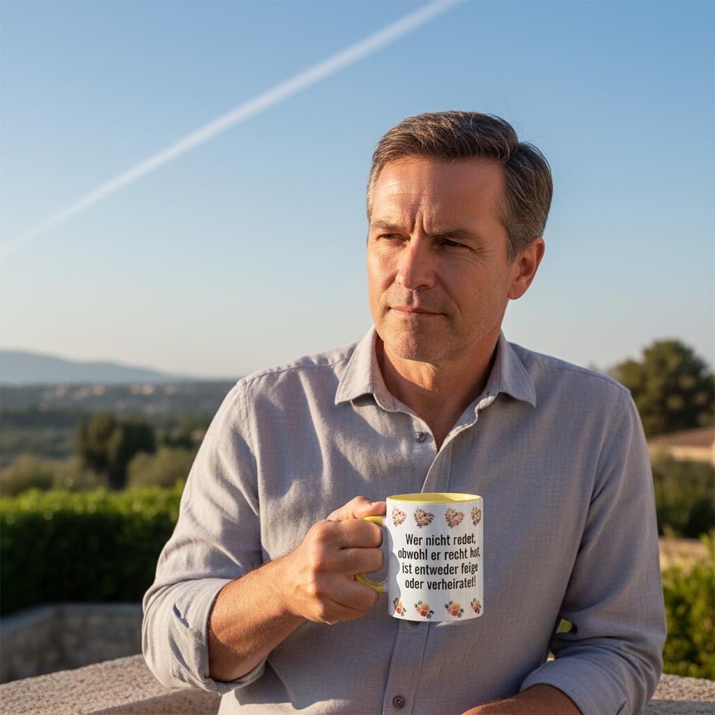 Tasse Spruch „Wer nicht redet, obwohl er recht hat…“ | Lustige Kaffeetasse Geschenk | Humor Tasse Büro Ehe Hochzeit | Tassenworte - Tassenworte