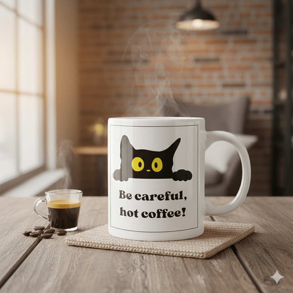 Vorsicht heiß! Katzen - Tasse für Morgenmuffel, Kaffeefans & Chaosfrühstarter | Tassenworte - Tassenworte