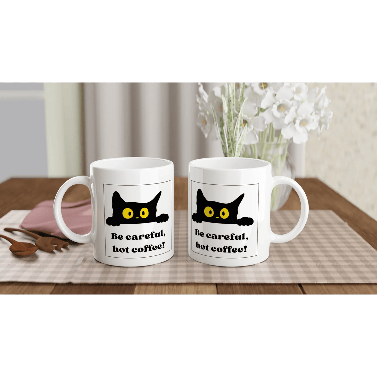 Vorsicht heiß! Katzen - Tasse für Morgenmuffel, Kaffeefans & Chaosfrühstarter | Tassenworte - Tassenworte
