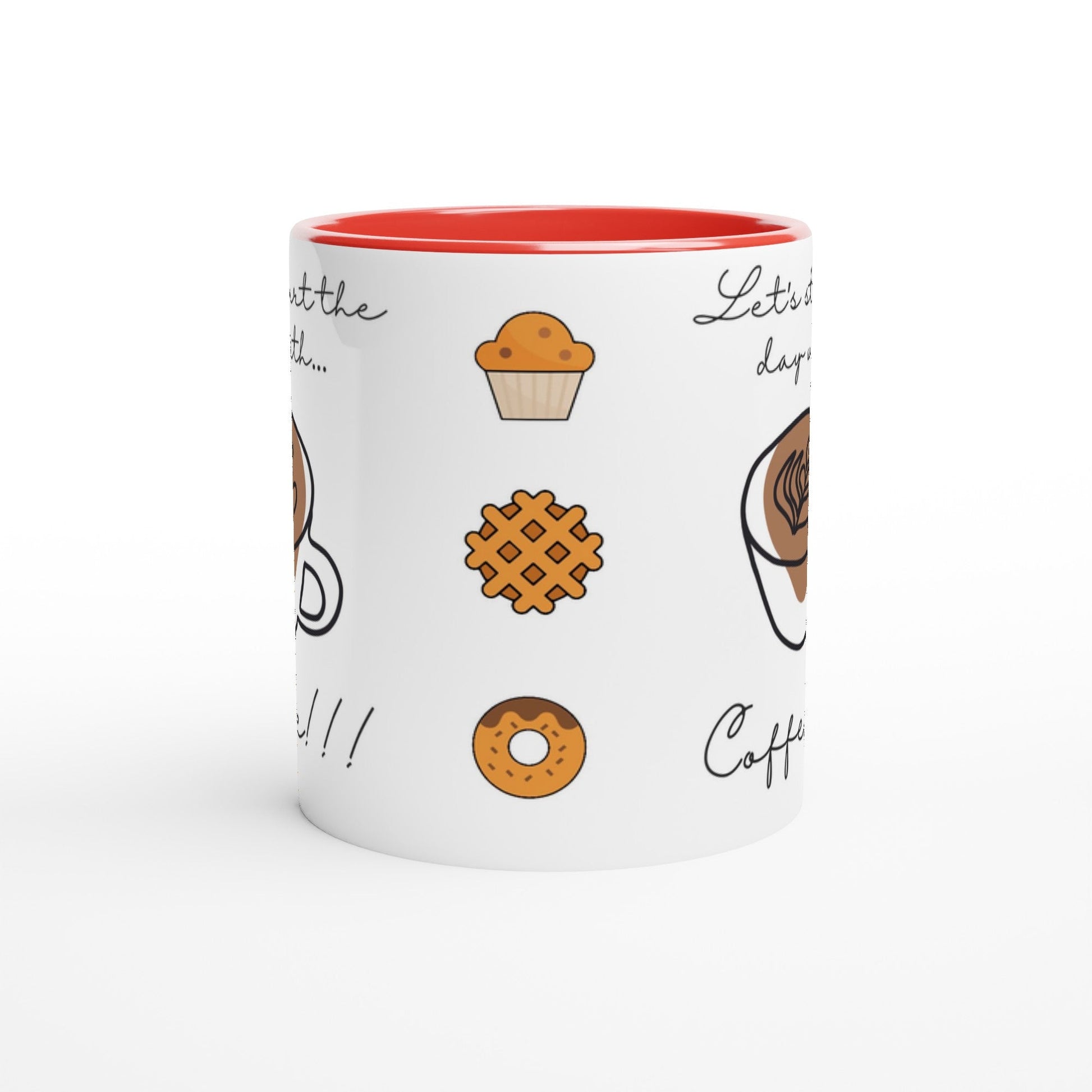 Weiße Keramiktasse 11oz mit Farbe an der Innenseite - Tassenworte