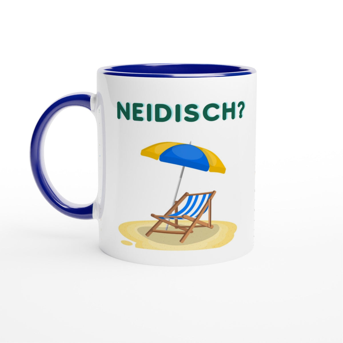 Weiße Keramiktasse 11oz mit Farbe an der Innenseite - Tassenworte