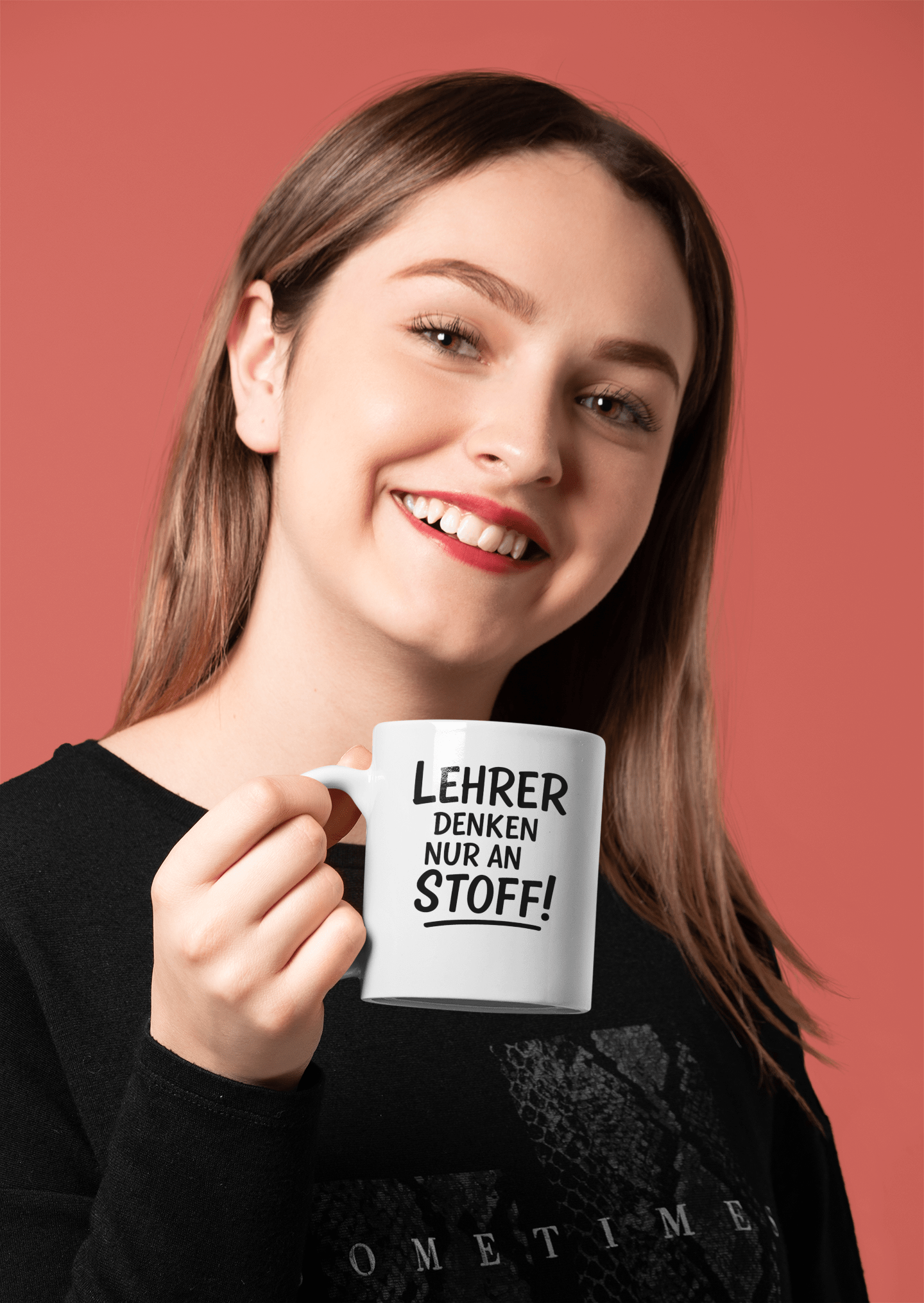 Witzige Tasse für Lehrer - 'Lehrer denken nur an Stoff' – 11oz Ceramic Coffee Cup | Tassenworte - Tassenworte