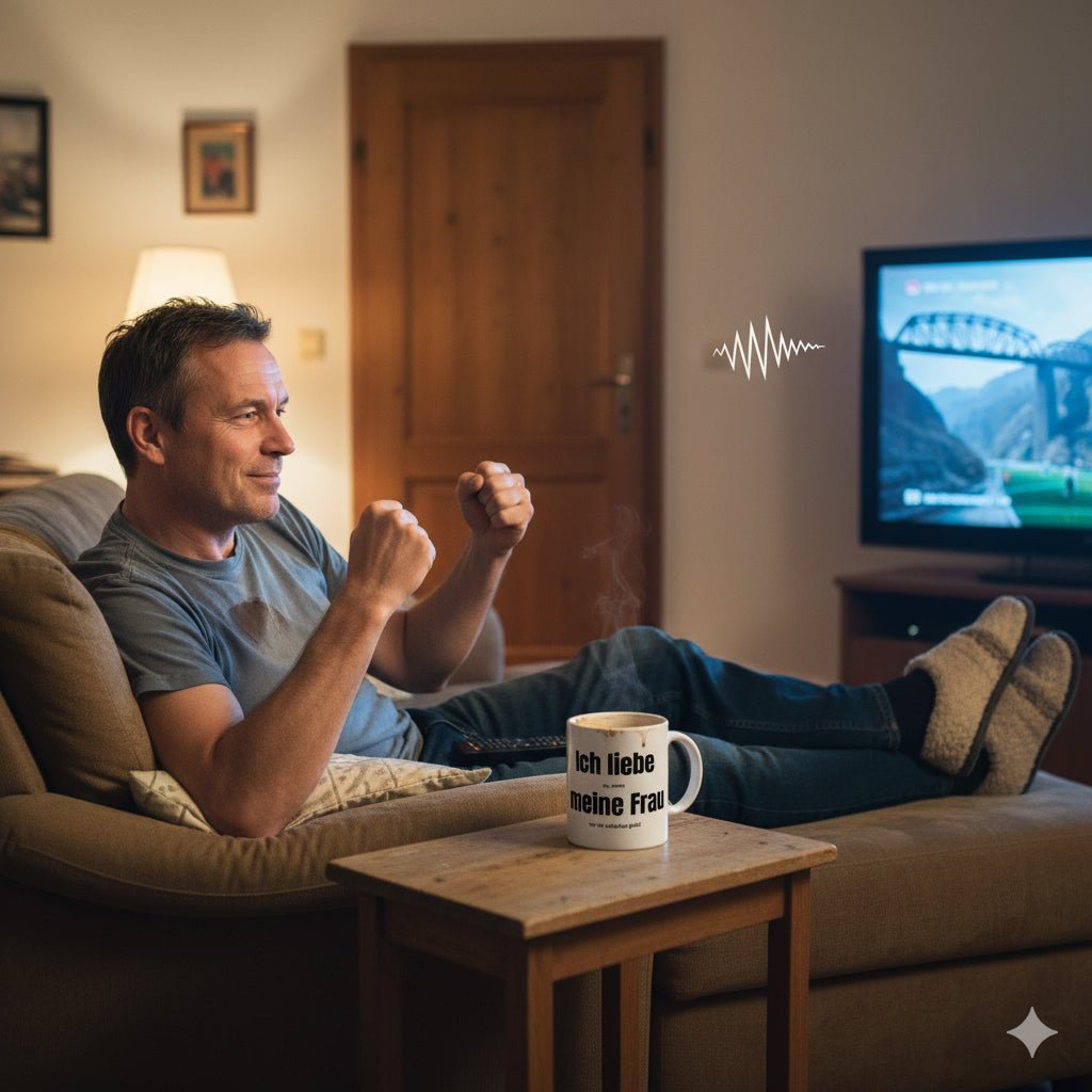 Witzige Tasse – „Ich liebe es, wenn meine Frau vor mir schlafen geht!“ – Lustiges Geschenk für Männer & Ehemänner - Tassenworte