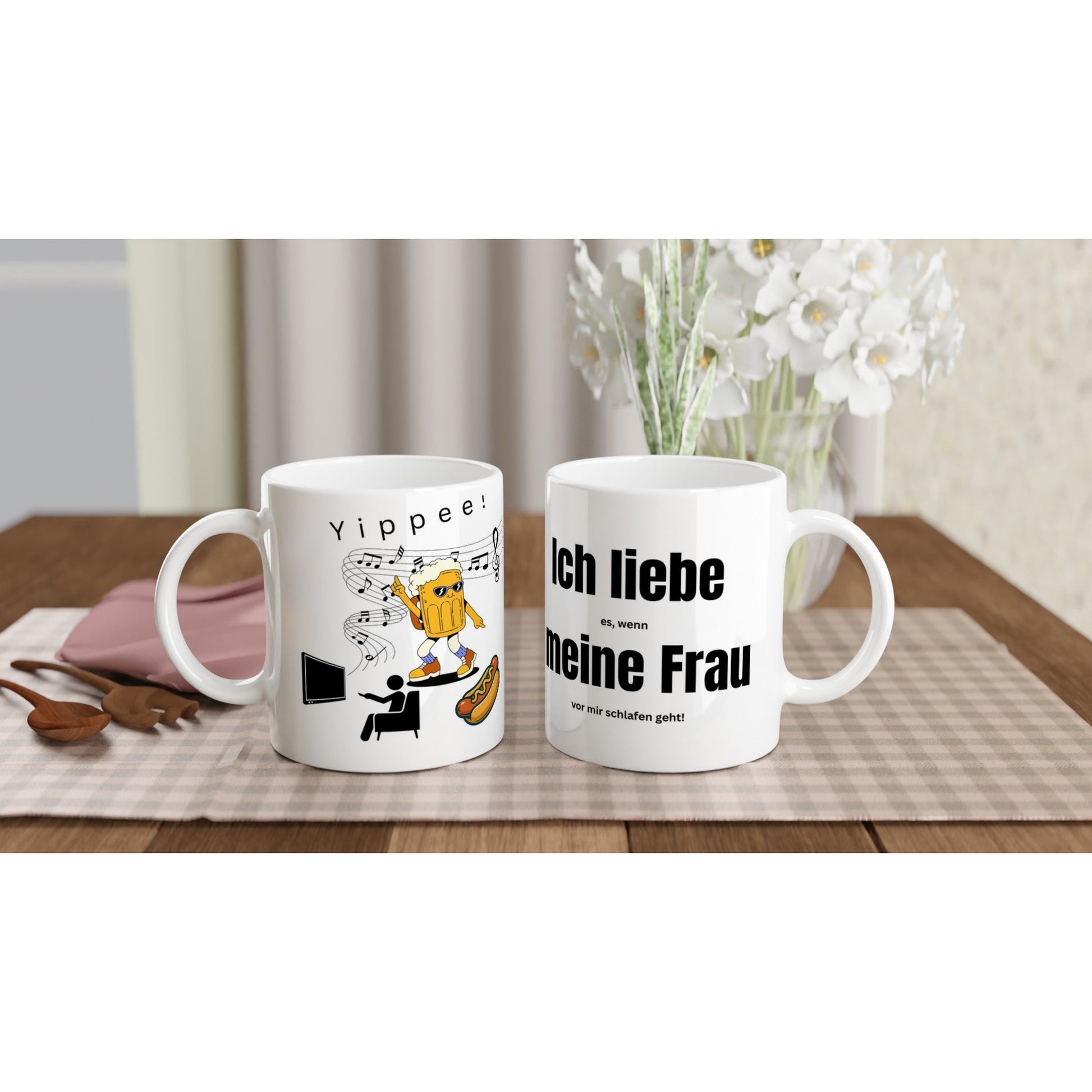 Witzige Tasse – „Ich liebe es, wenn meine Frau vor mir schlafen geht!“ – Lustiges Geschenk für Männer & Ehemänner - Tassenworte