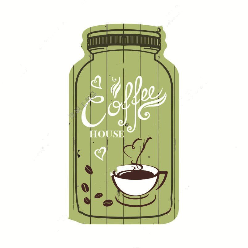 Wooden Painted Coffee Jar Pendant - Tassenworte