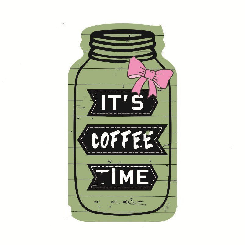 Wooden Painted Coffee Jar Pendant - Tassenworte