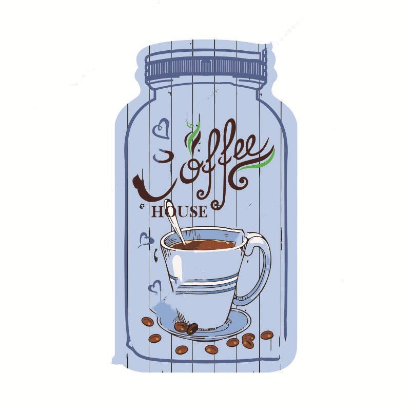 Wooden Painted Coffee Jar Pendant - Tassenworte