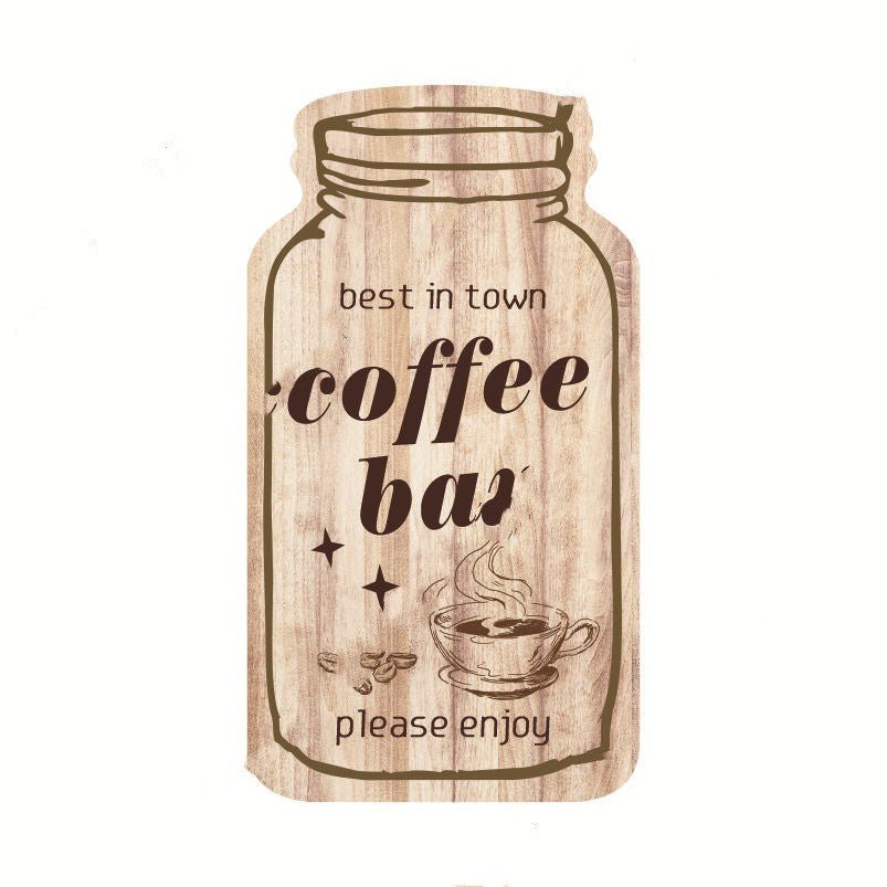 Wooden Painted Coffee Jar Pendant - Tassenworte