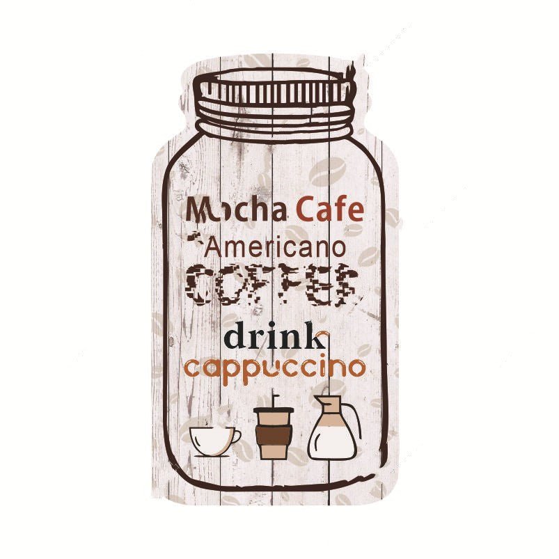 Wooden Painted Coffee Jar Pendant - Tassenworte