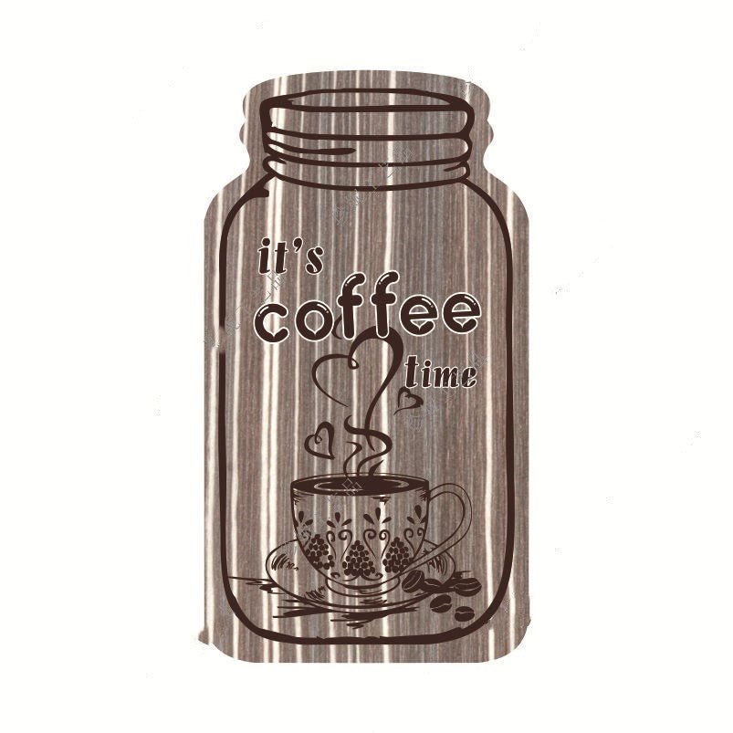 Wooden Painted Coffee Jar Pendant - Tassenworte