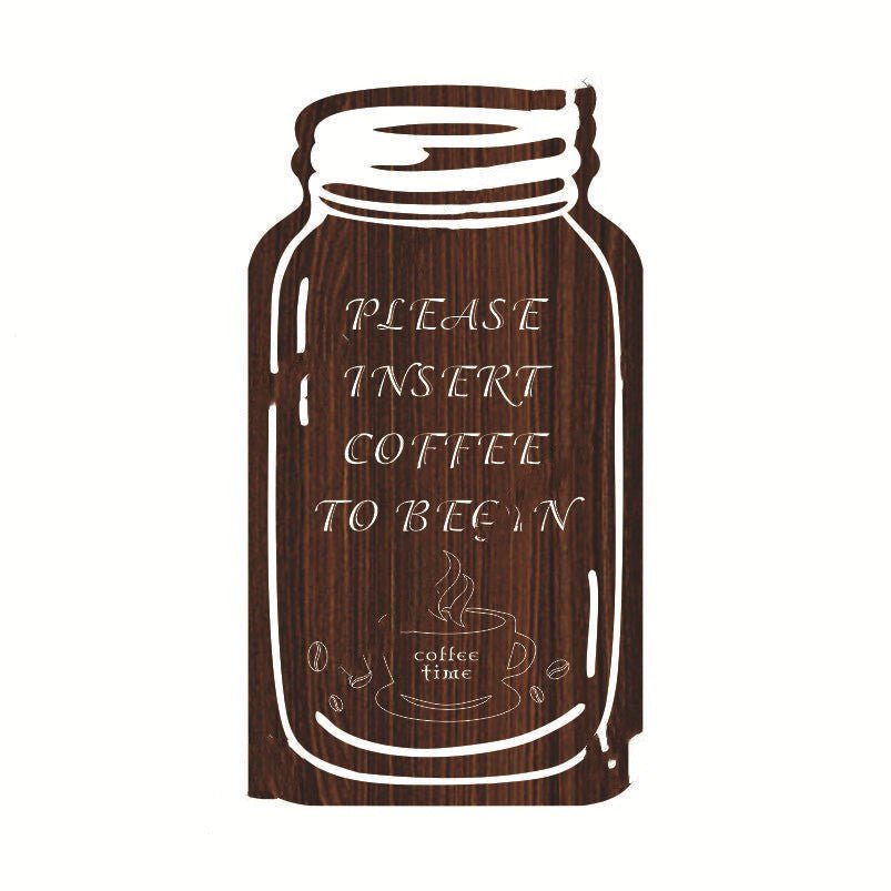 Wooden Painted Coffee Jar Pendant - Tassenworte